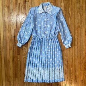 Vintage Blue Satin Dress